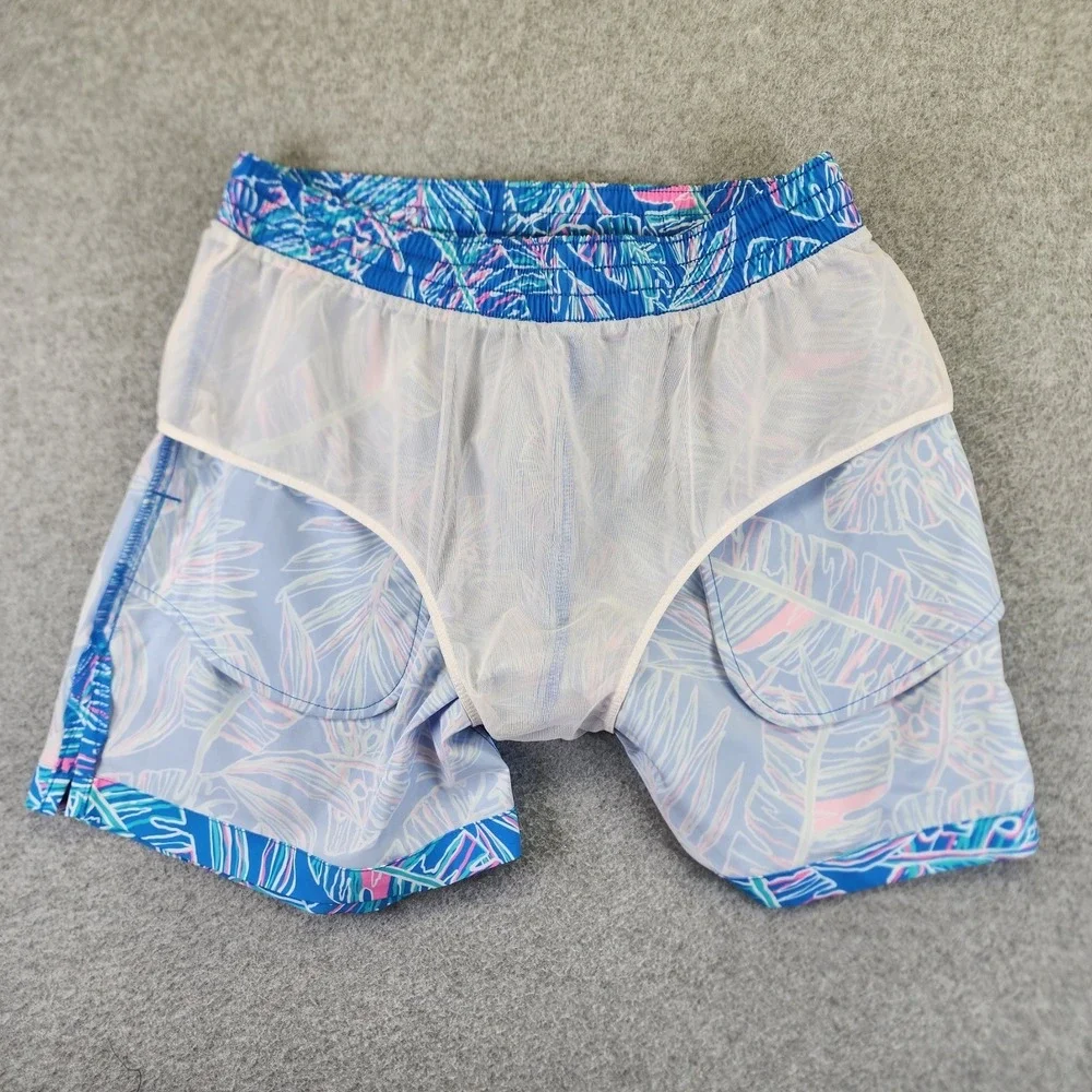 Chubbies Mens M Swim Trunks Tropical Leaves Beach Colorful 5.5